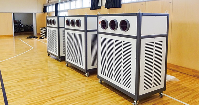 移動式エアコンで、体育館の熱中症対策を低予算かつ迅速に。｜ジチタイ